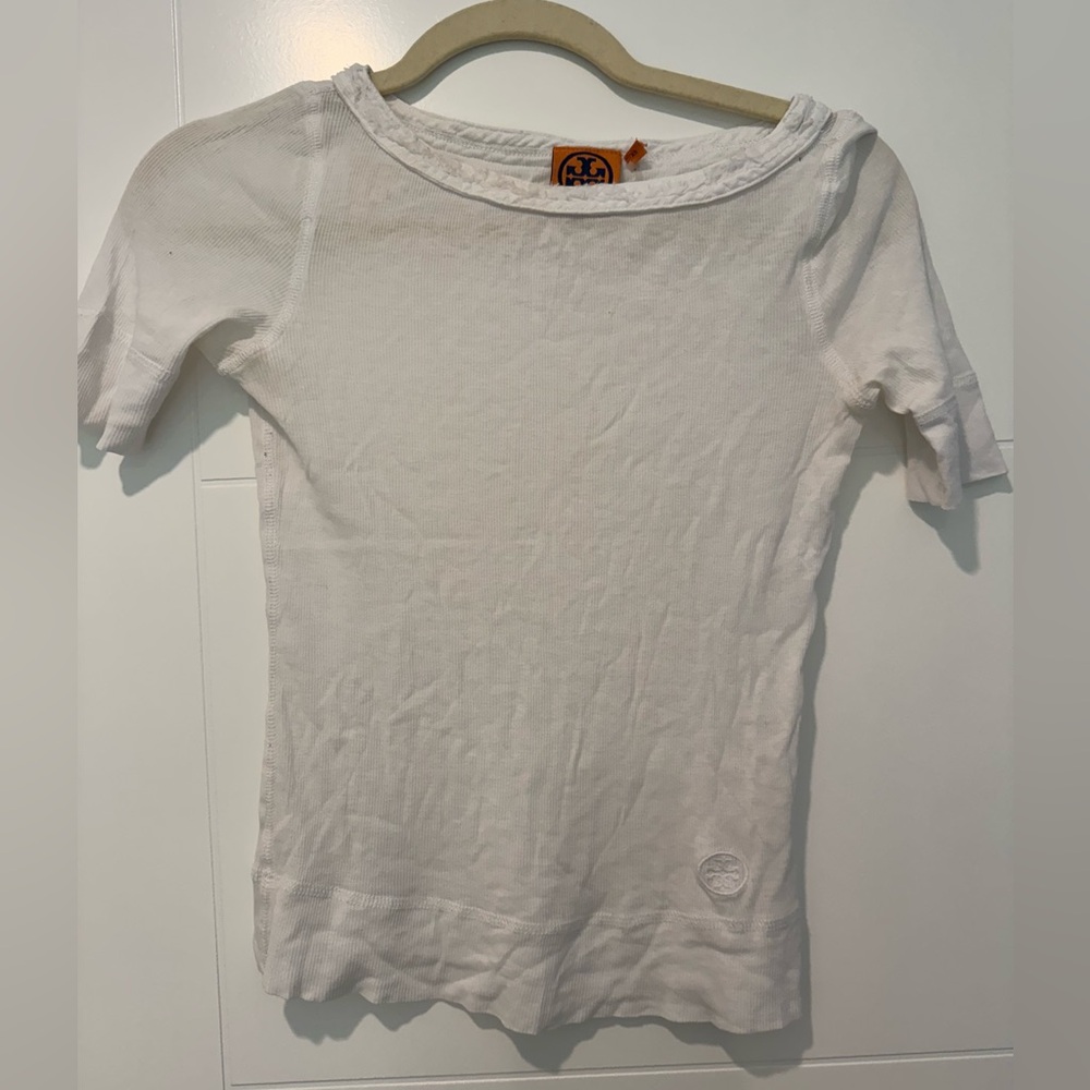 Tory Burch White Tee with Orange Label